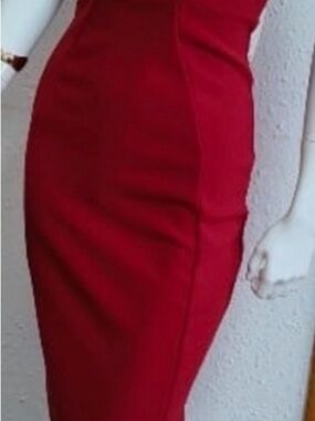 Zara Crimson Pencil Dress